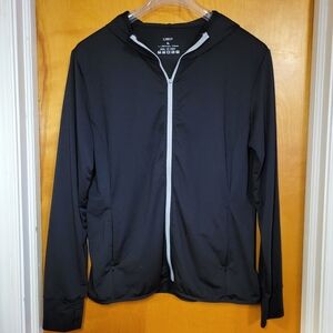 Black, Lightweight UPF50+ Sun Protection Zip-Up Hoodie Jacket